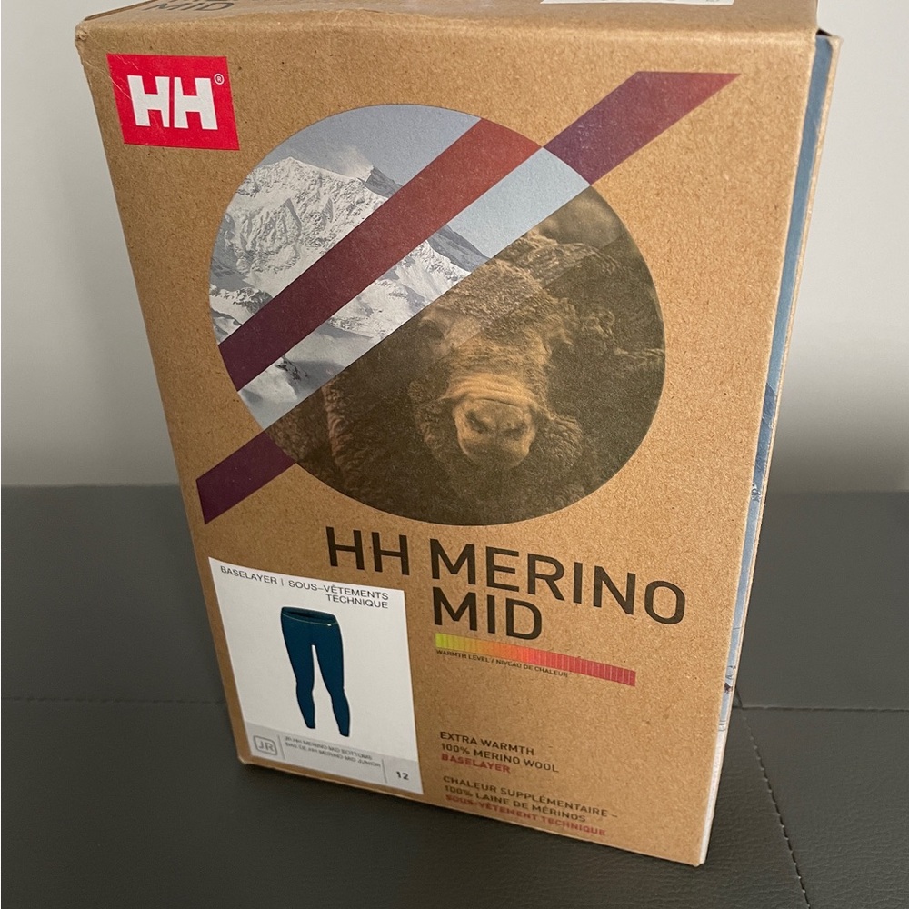 Helly Hansen merino wool base layer pants size 12